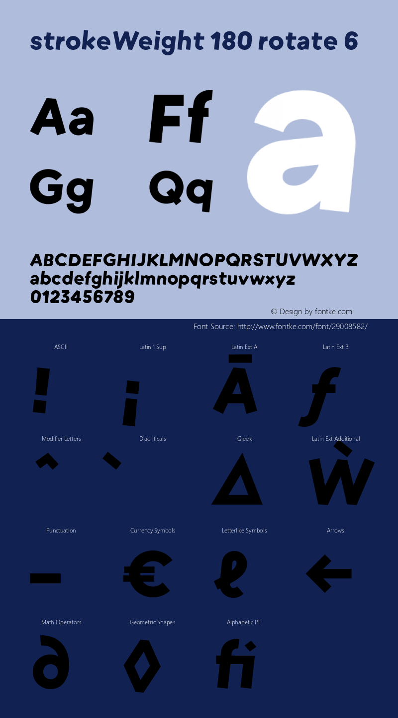 strokeWeight-180rotateR06 Version 1.007 Font Sample