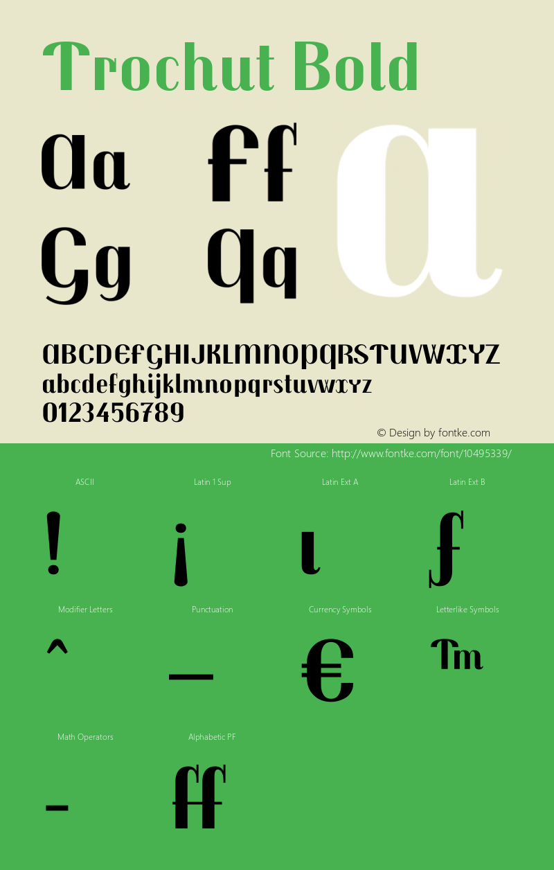 Trochut Bold Version 1.001 Font Sample