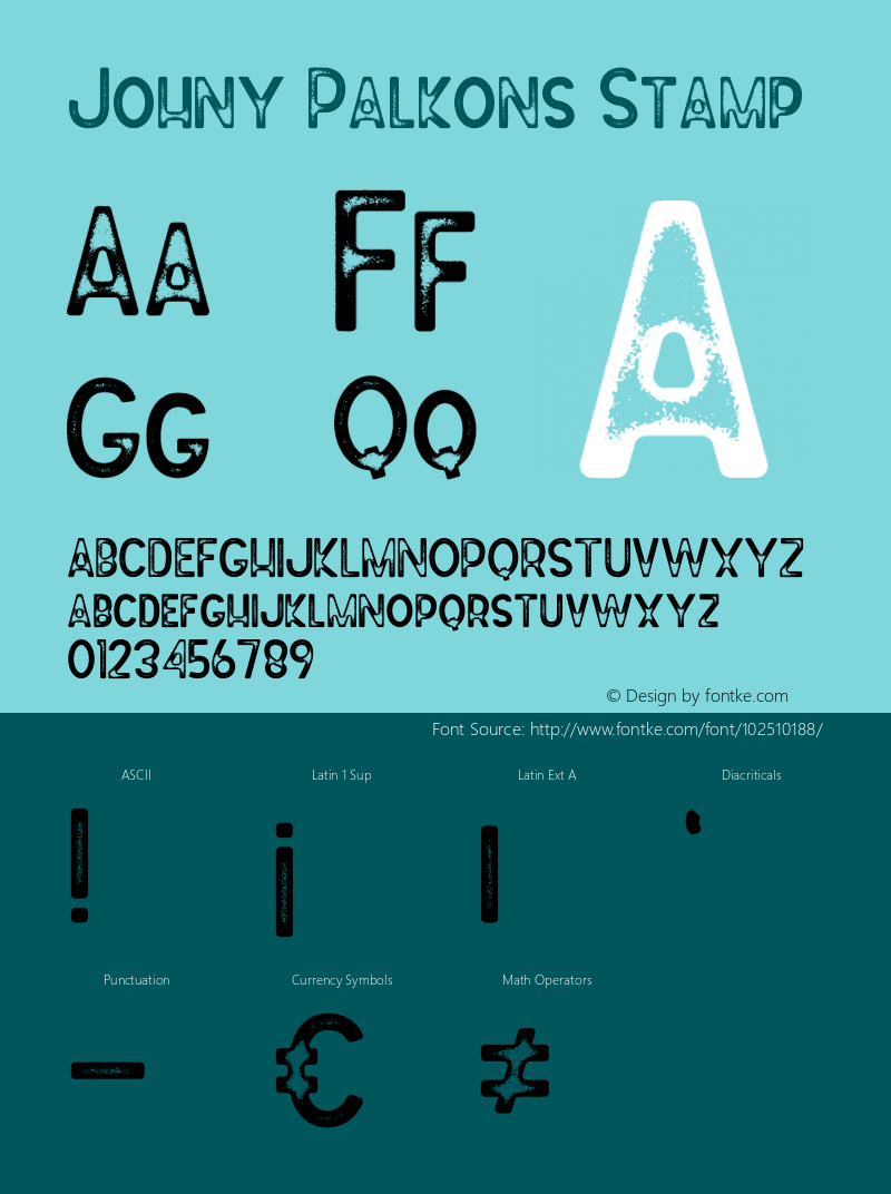 Johny Palkons Stamp Version 1.00;January 21, 2021;FontCreator 13.0.0.2683 64-bit Font Sample