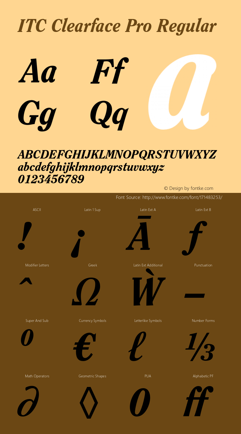 ITC Clearface W03 Heavy Italic Version 1.00图片样张