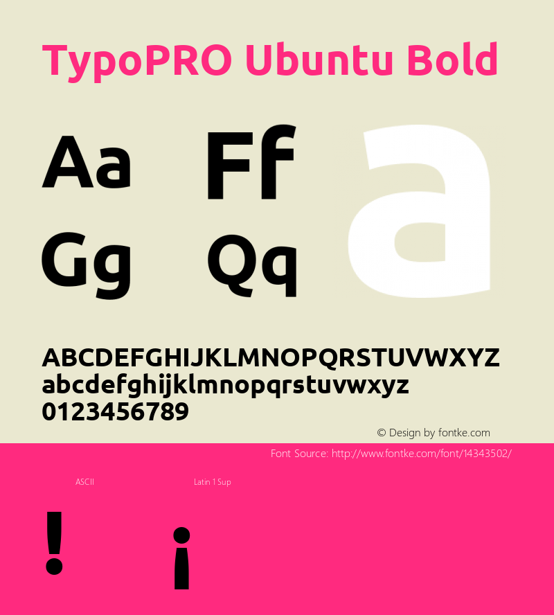 TypoPRO Ubuntu Bold Version 0.80 Font Sample