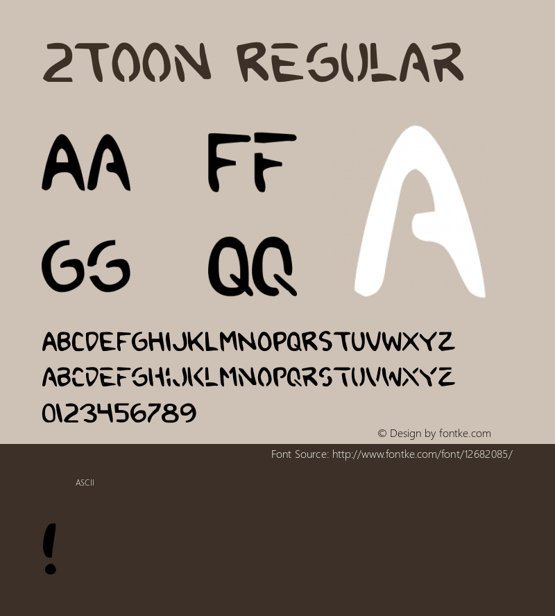 2Toon Regular 1 Font Sample