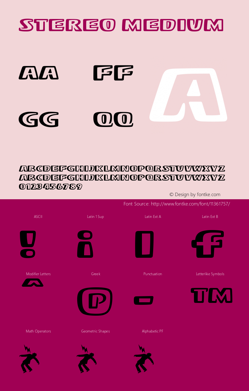 Stereo Medium Version 001.000 Font Sample