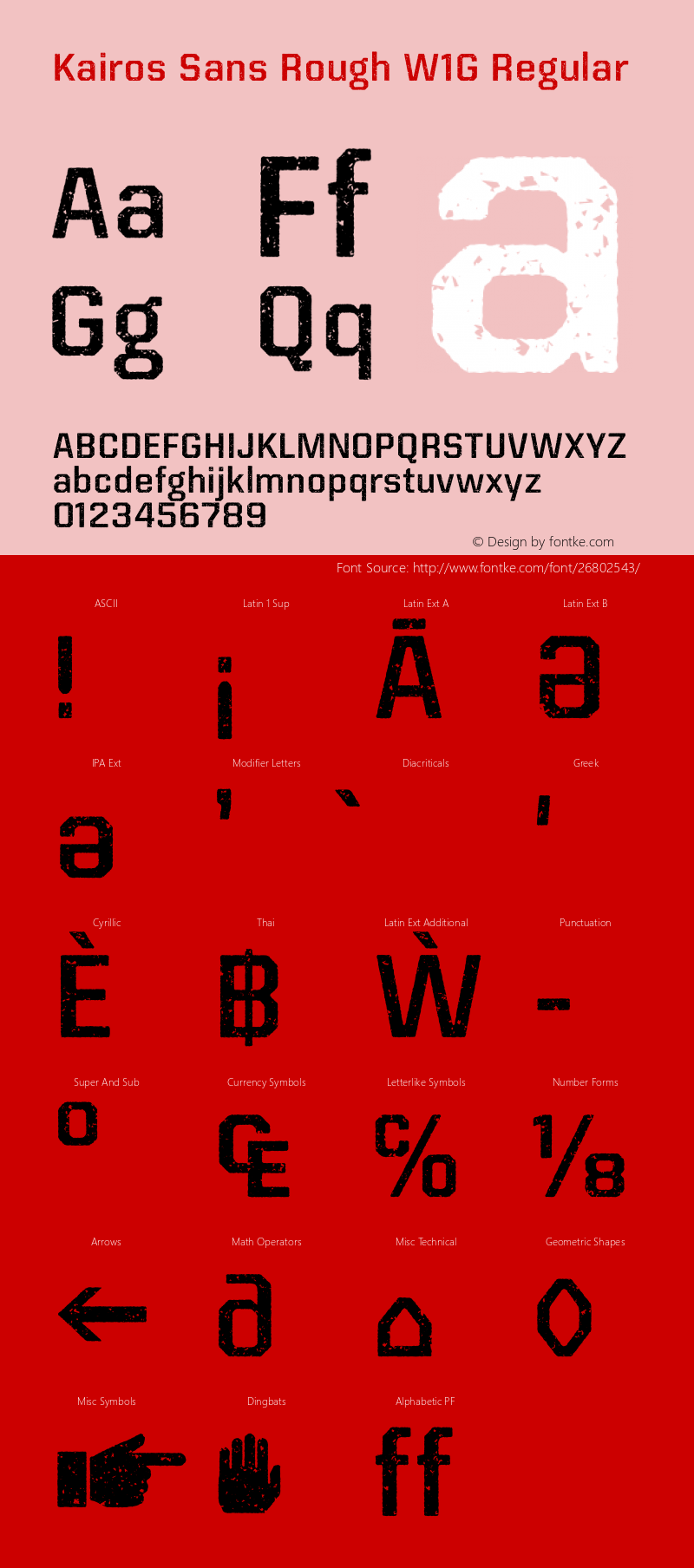 Kairos Sans Rough W1G Version 1.00 Font Sample