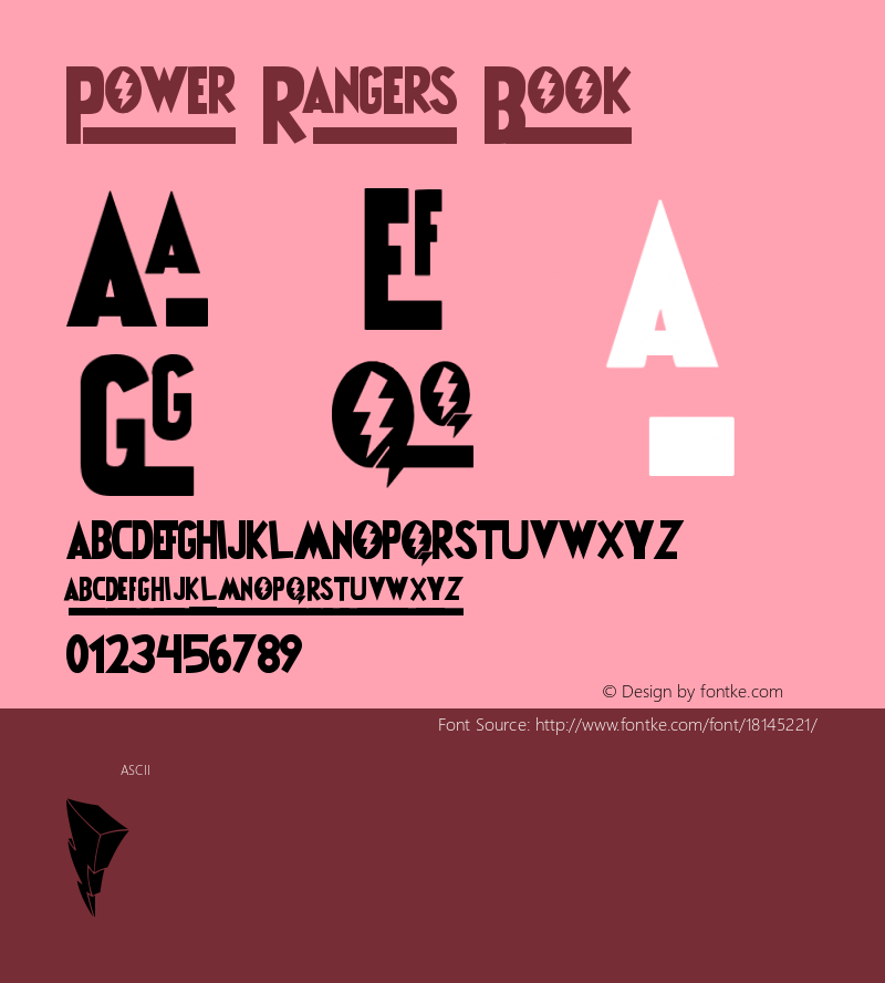 Power Rangers Book Version 1.00 February 18, 20 Font Sample