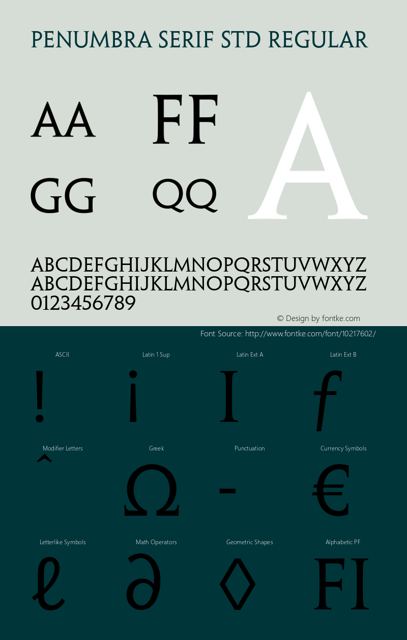 Penumbra Serif Std Regular Version 2.025;PS 002.000;hotconv 1.0.50;makeotf.lib2.0.16970 Font Sample