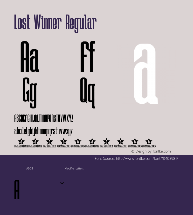 Lost Winner Regular Version 1.000 Font Sample