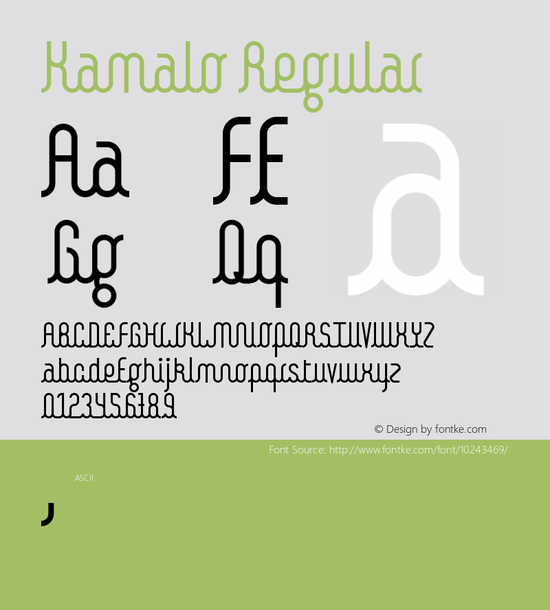 Kamalo Regular Unknown Font Sample