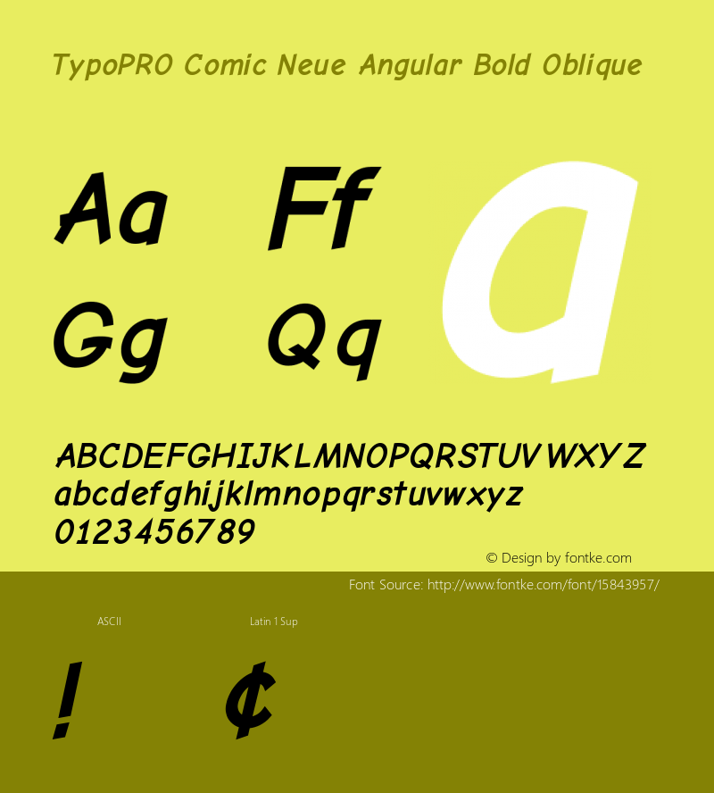 TypoPRO Comic Neue Angular Bold Oblique Version 1.000 Font Sample