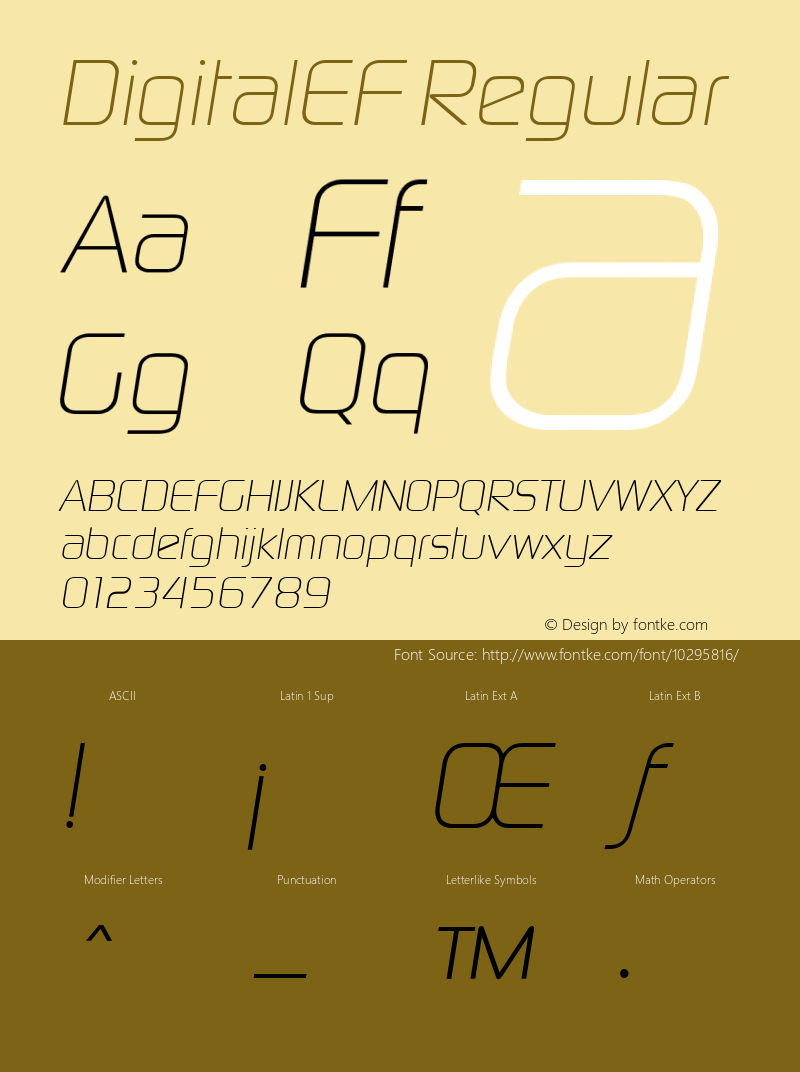 DigitalEF Regular 001.000 Font Sample