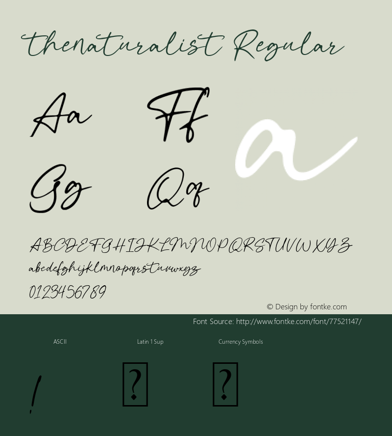 thenaturalist  Regular Version 1.000 Font Sample