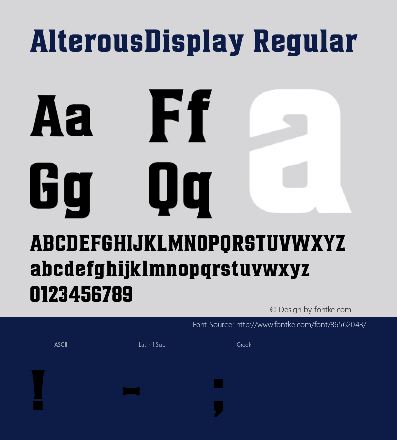 AlterousDisplay Version 1.00;October 8, 2020;FontCreator 13.0.0.2681 64-bit Font Sample