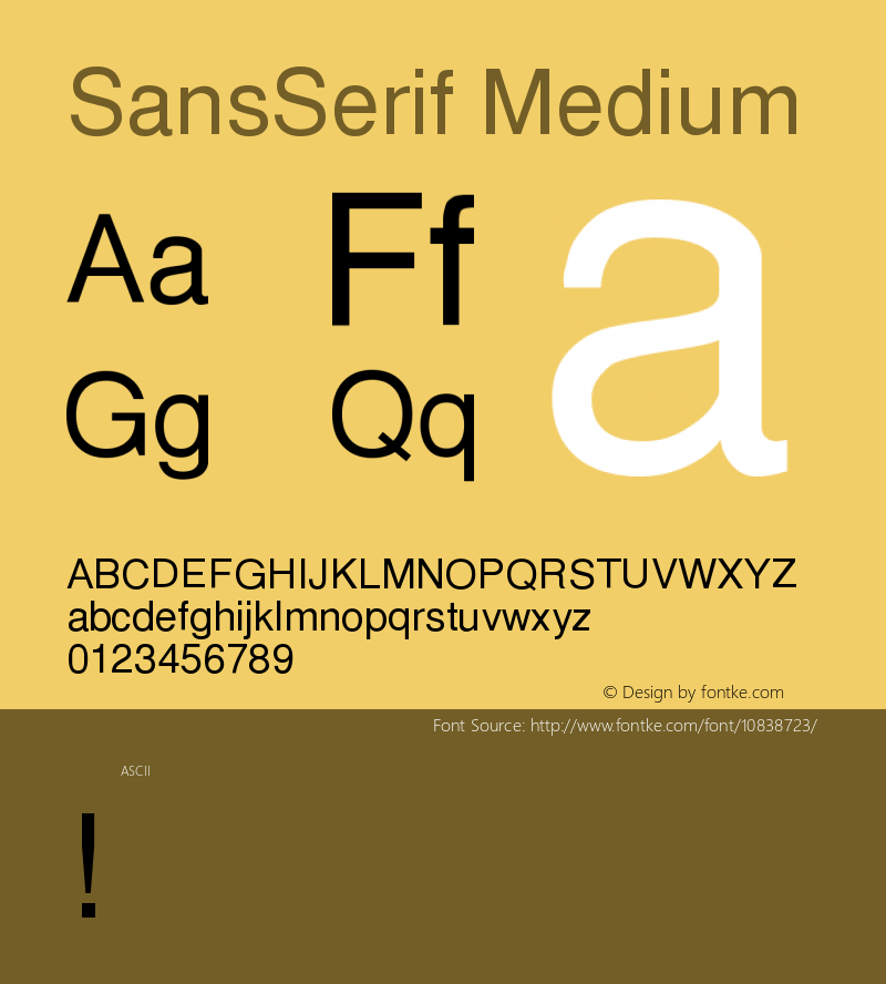 SansSerif Medium Version 001.000 Font Sample