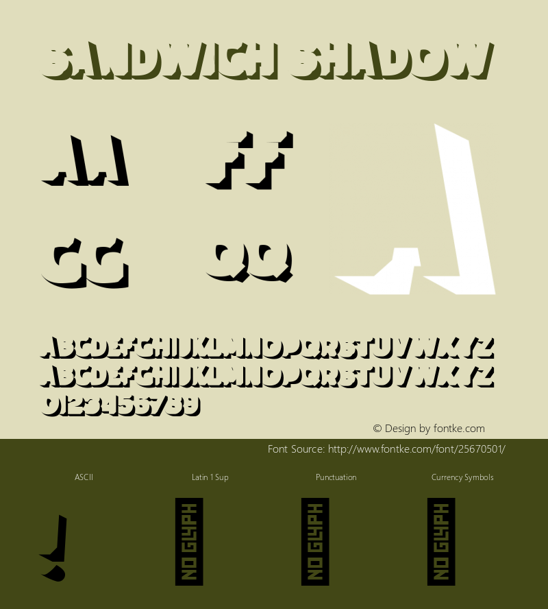 Sandwich Shadow Version 1.000;PS 001.000;hotconv 1.0.88;makeotf.lib2.5.64775; ttfautohint (v1.6) Font Sample