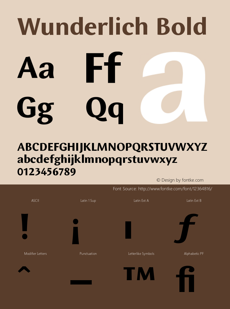 Wunderlich Bold Version 001.000 Font Sample