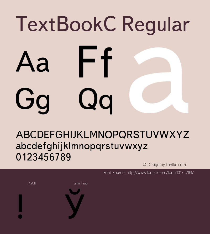 TextBookC Regular 001.000 Font Sample