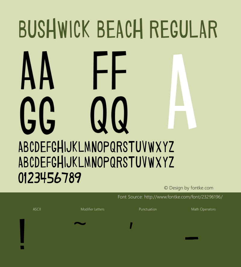 Bushwick Beach  Font Sample