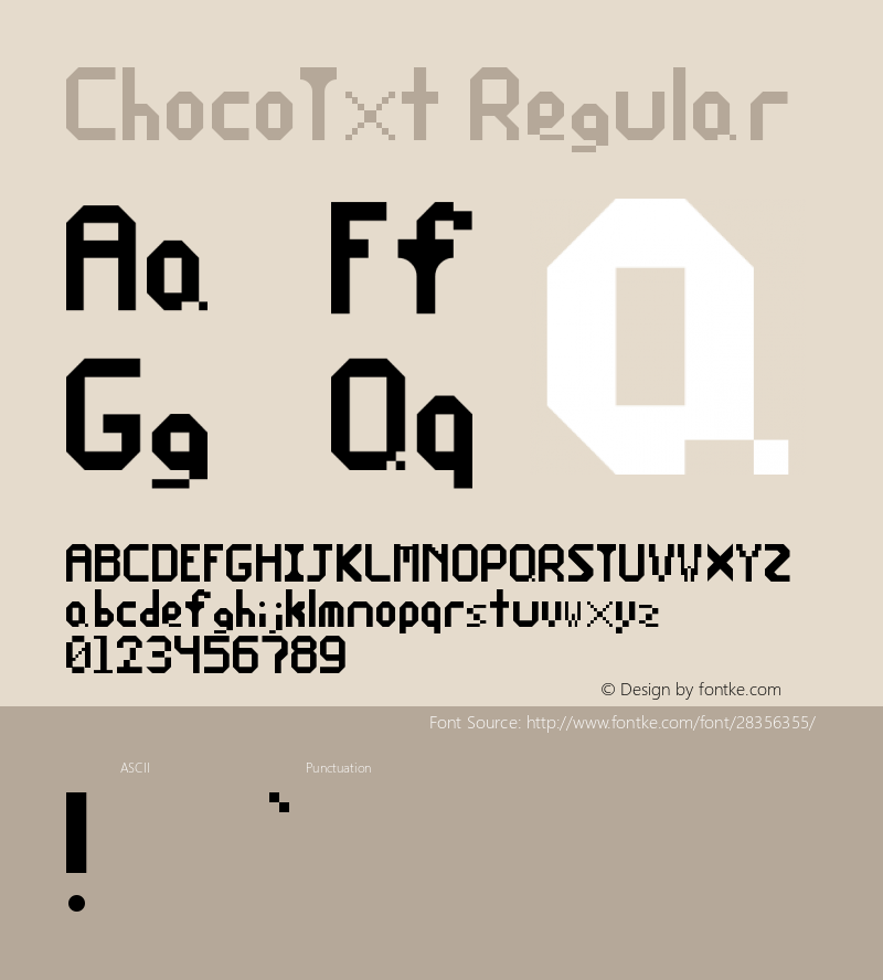 ChocoTxt Regular Version 1.0 Font Sample