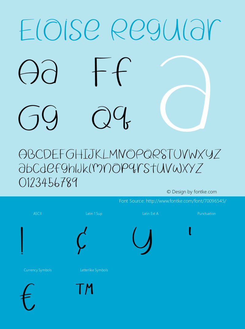 Eloise Version 1.001;Fontself Maker 3.5.1 Font Sample