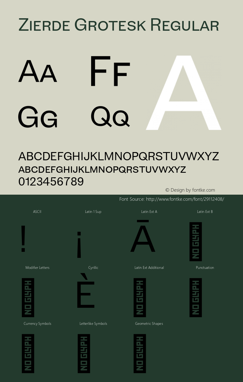 ZierdeGrotesk-Regular Version 1.000;PS 001.000;hotconv 1.0.88;makeotf.lib2.5.64775 Font Sample