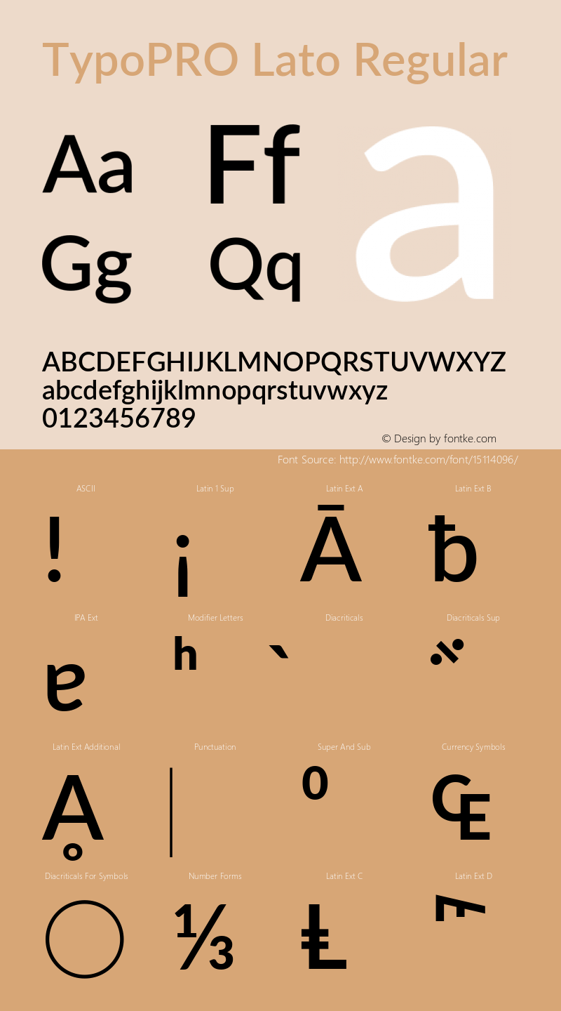 TypoPRO Lato Regular Version 2.010; 2014-09-01; http://www.latofonts.com/ Font Sample