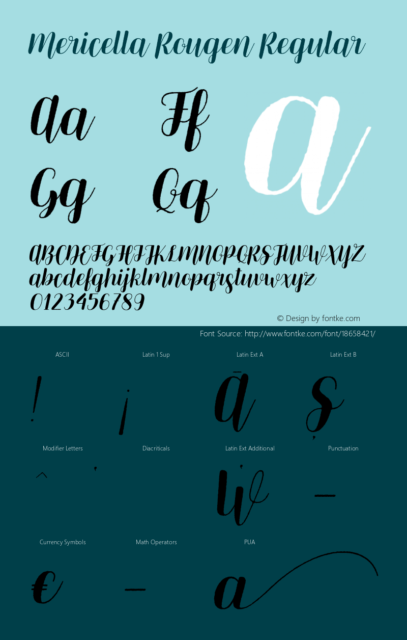 Mericella Rougen Regular Version 1.000 Font Sample