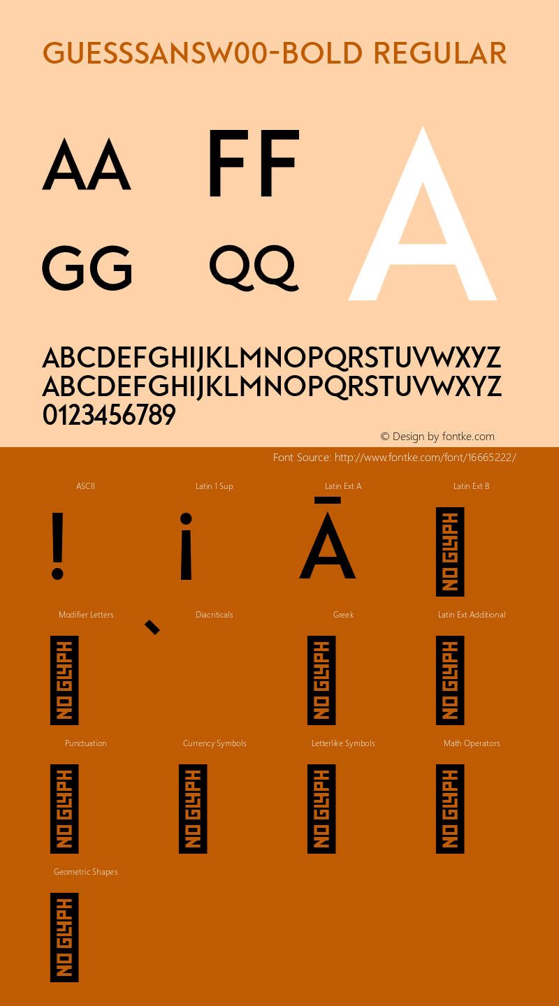 GuessSansW00-Bold Regular Version 1.00 Font Sample