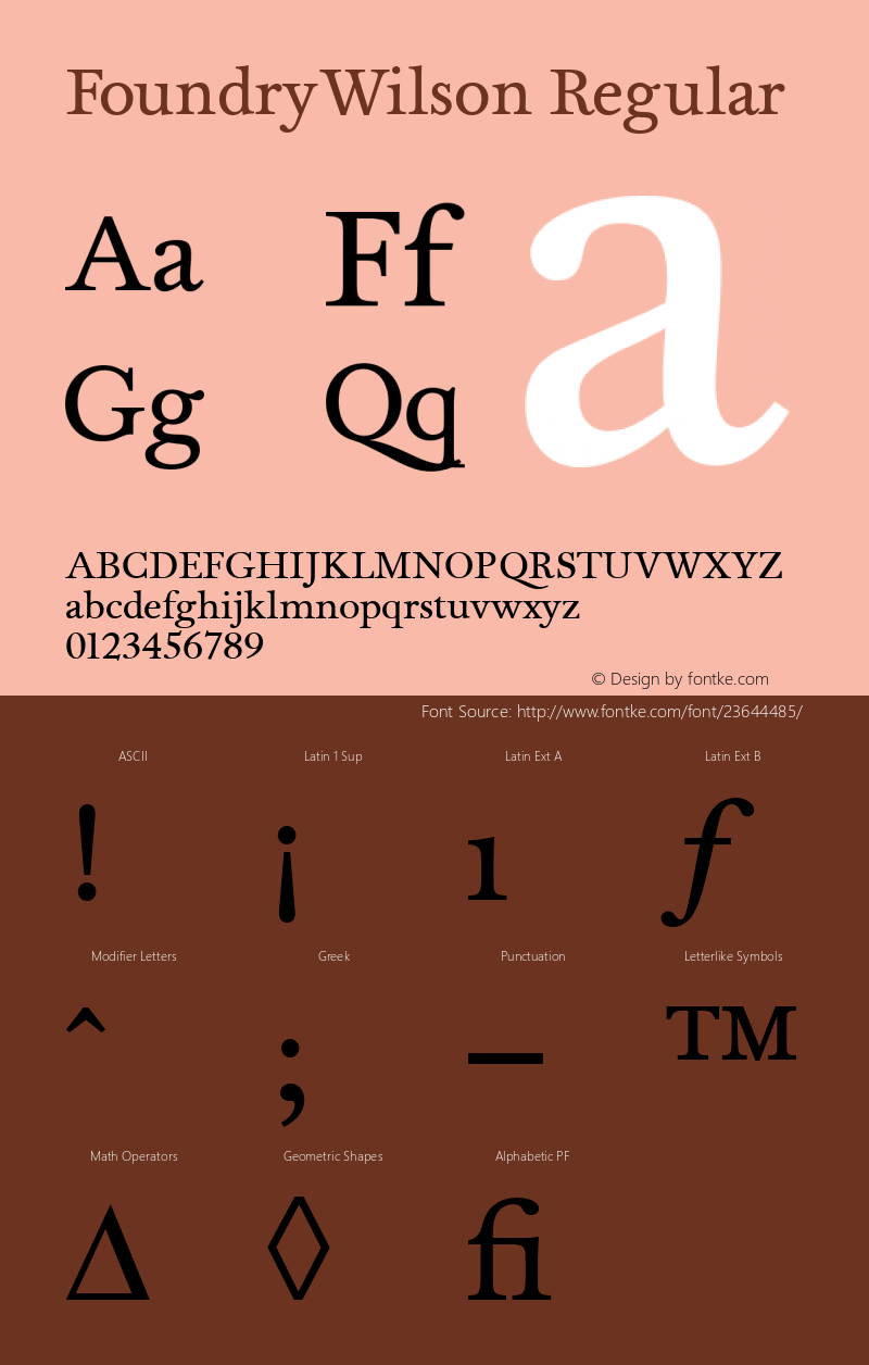 FoundryWilson-Normal 001.000 Font Sample