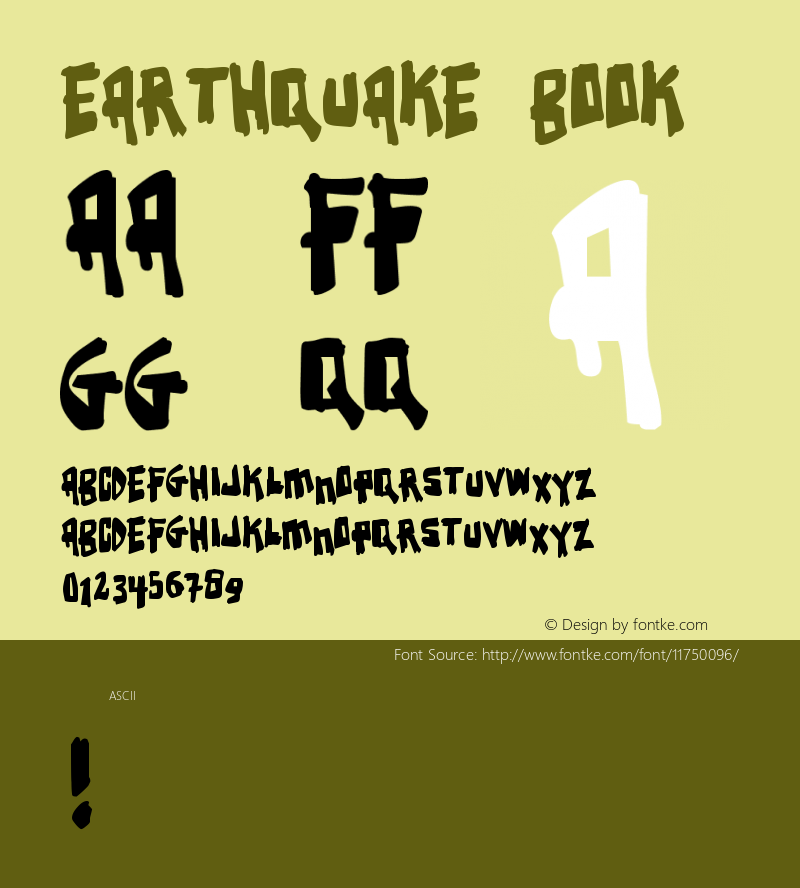 Earthquake Book Version 2 Font Sample