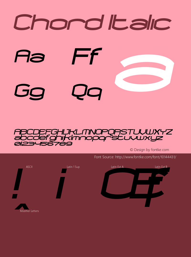 Chord Italic Version 001.000 Font Sample