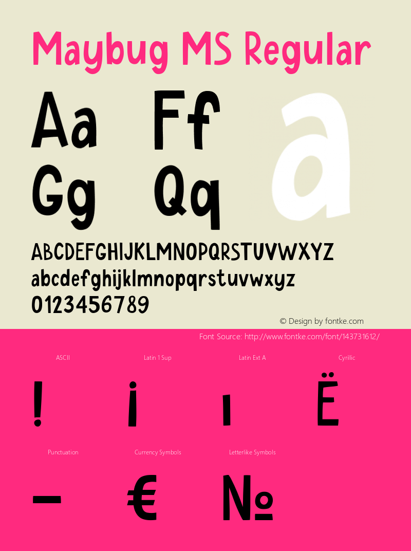 Maybug MS 1.013 Font Sample