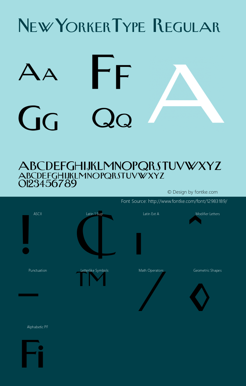 NewYorkerType Regular 001.001 Font Sample