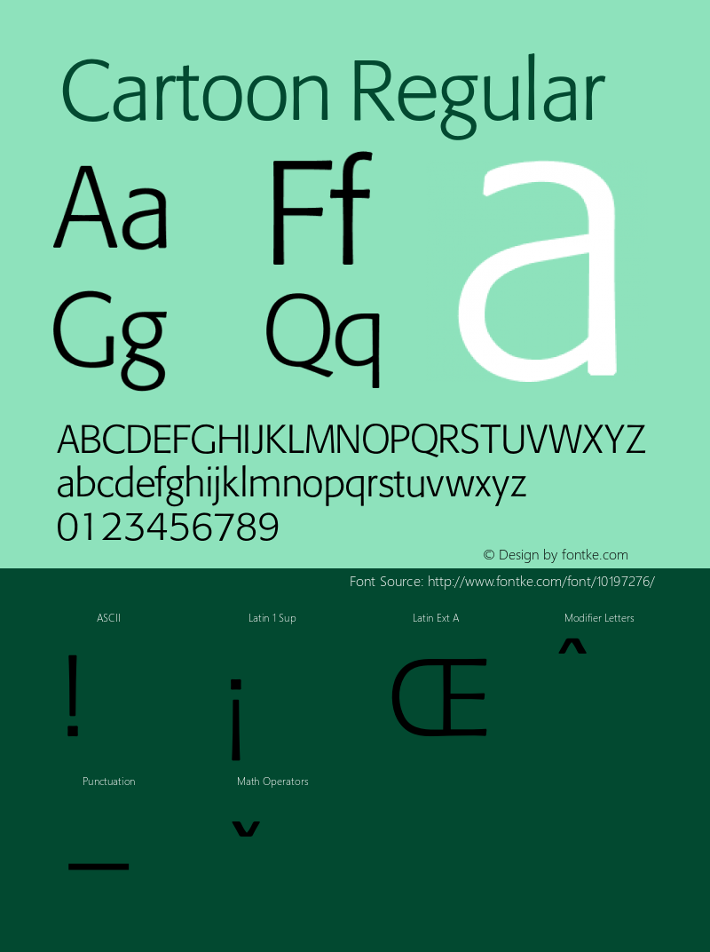 Cartoon Regular 001.001 Font Sample