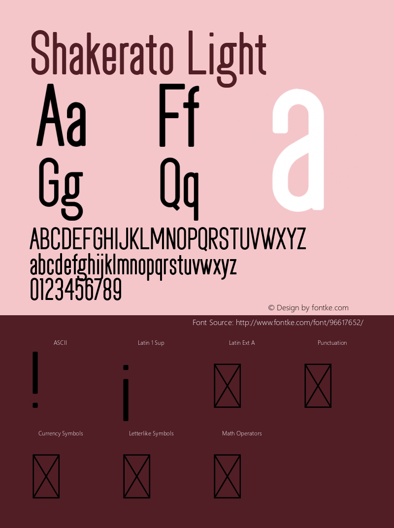 ShakeratoLight Version 1.009;Fontself Maker 3.5.3 Font Sample