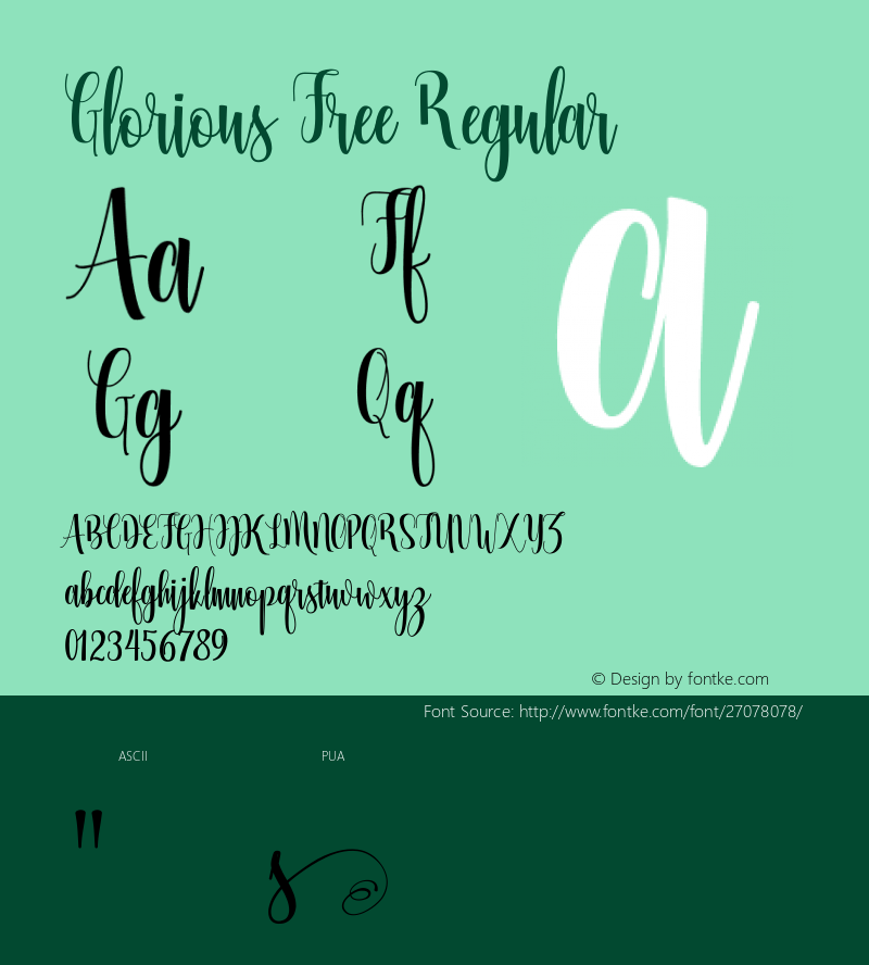 Glorious Free Version 1.000 Font Sample