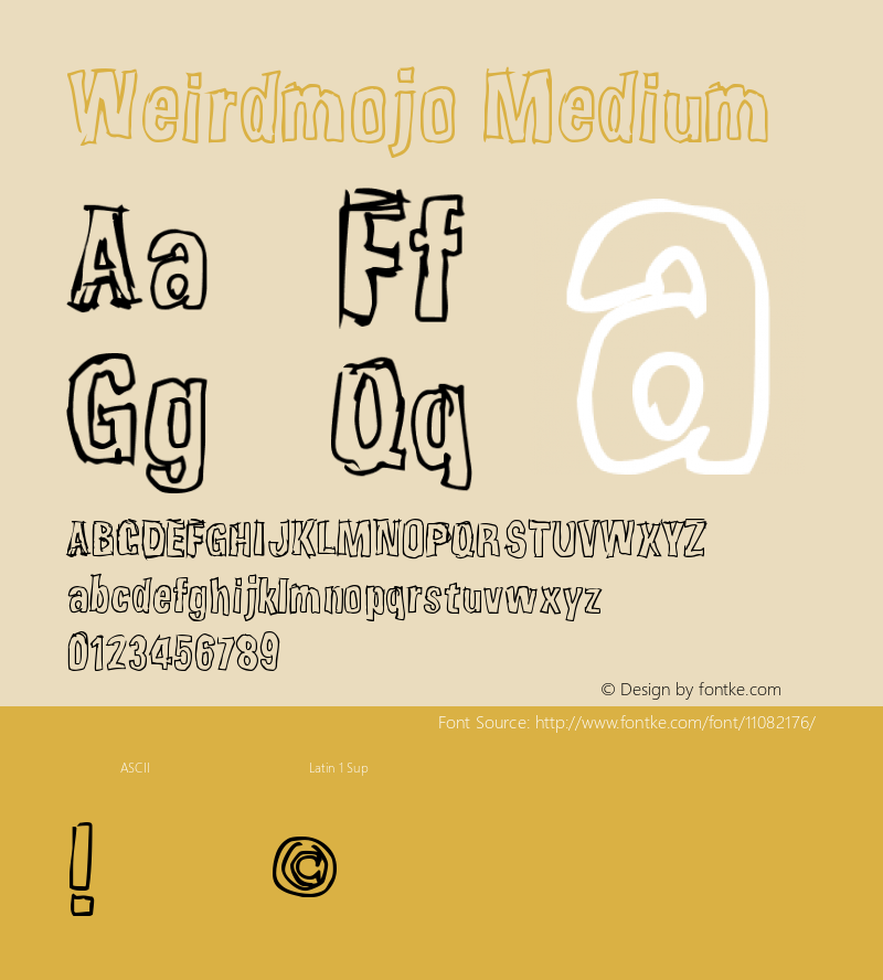 Weirdmojo Medium Version 001.000 Font Sample