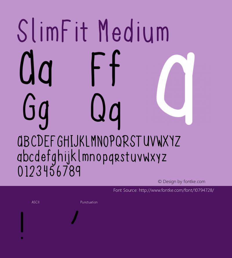 SlimFit Medium Version 001.000 Font Sample