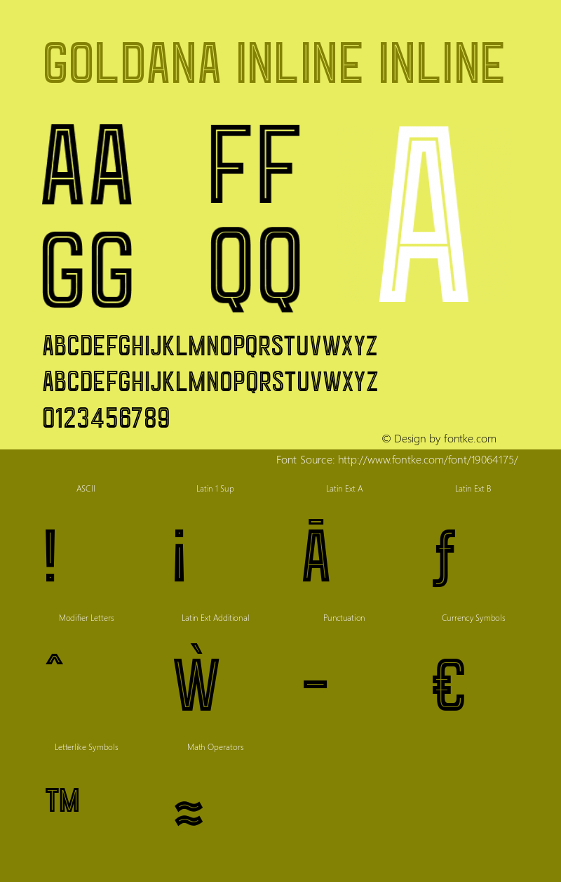 Goldana Inline Inline Version 001.000 Font Sample