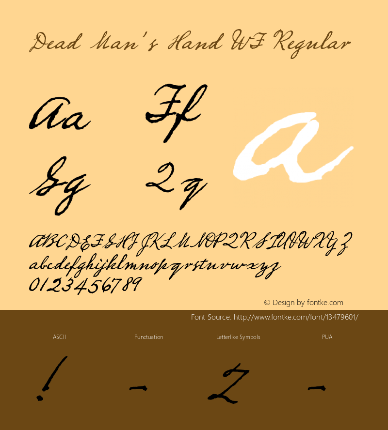 Dead Man's Hand WF Regular Unknown Font Sample