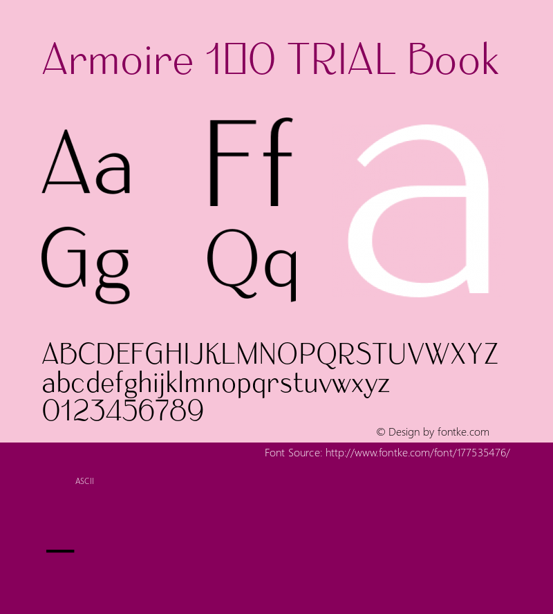 Armoire 1.0 TRIAL Book Version 1.000;hotconv 1.0.109;makeotfexe 2.5.65596图片样张