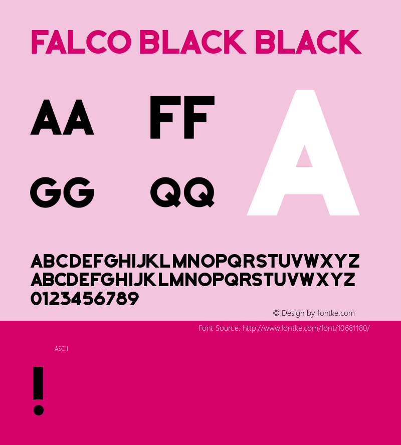Falco Black Black Unknown Font Sample