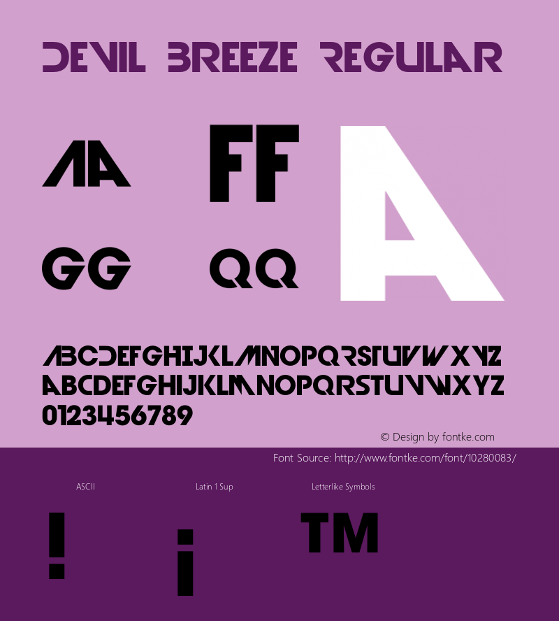 Devil Breeze Regular 001.000 Font Sample