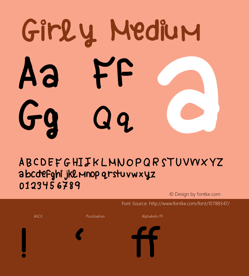 Girly Medium Version 001.000 Font Sample