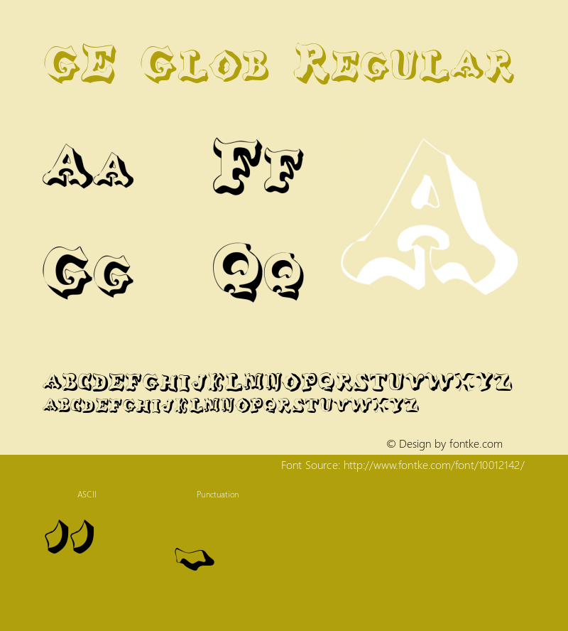 GE Glob Regular 1.0 Font Sample