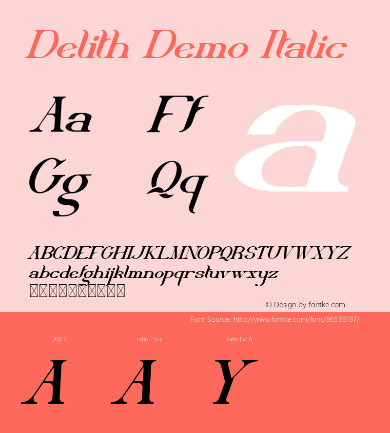 Delith Demo Italic Version 1.001;Fontself Maker 3.5.1 Font Sample