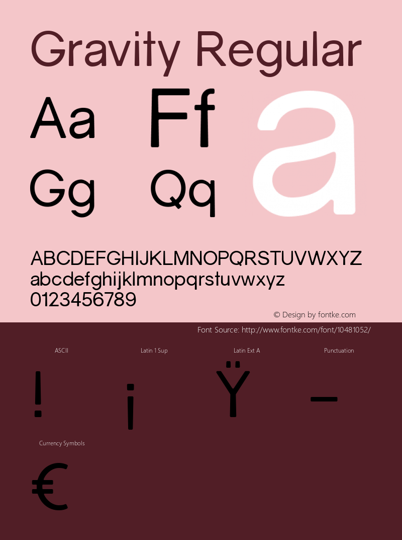 Gravity Regular 1 Font Sample