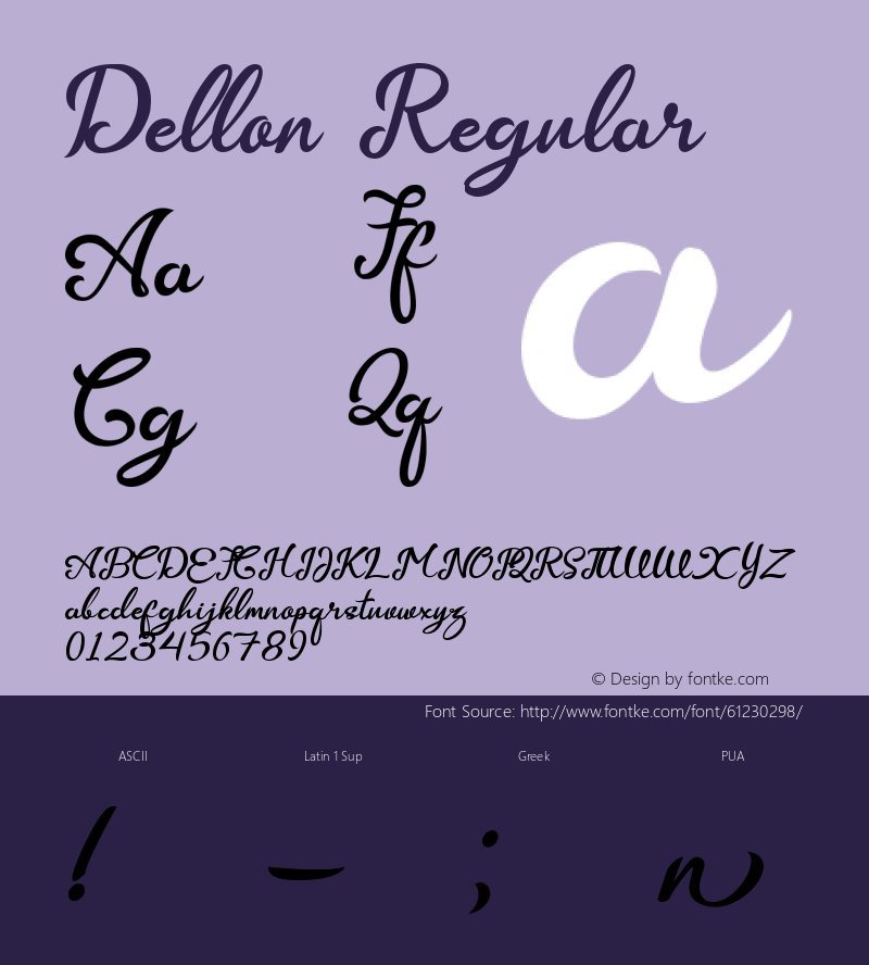 Dellon Version 1.00;April 10, 2020;FontCreator 11.5.0.2422 64-bit Font Sample