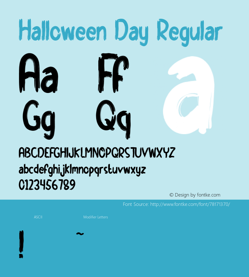 Halloween Day Version 1.000 Font Sample