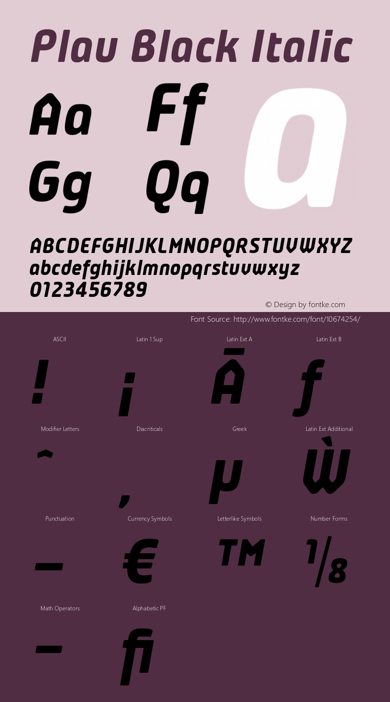 Plau Black Italic Version 2.001;PS 002.001;hotconv 1.0.70;makeotf.lib2.5.58329; ttfautohint (v0.92) -l 8 -r 50 -G 200 -x 14 -w 