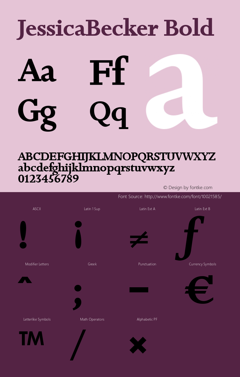 JessicaBecker Bold 001.000 Font Sample